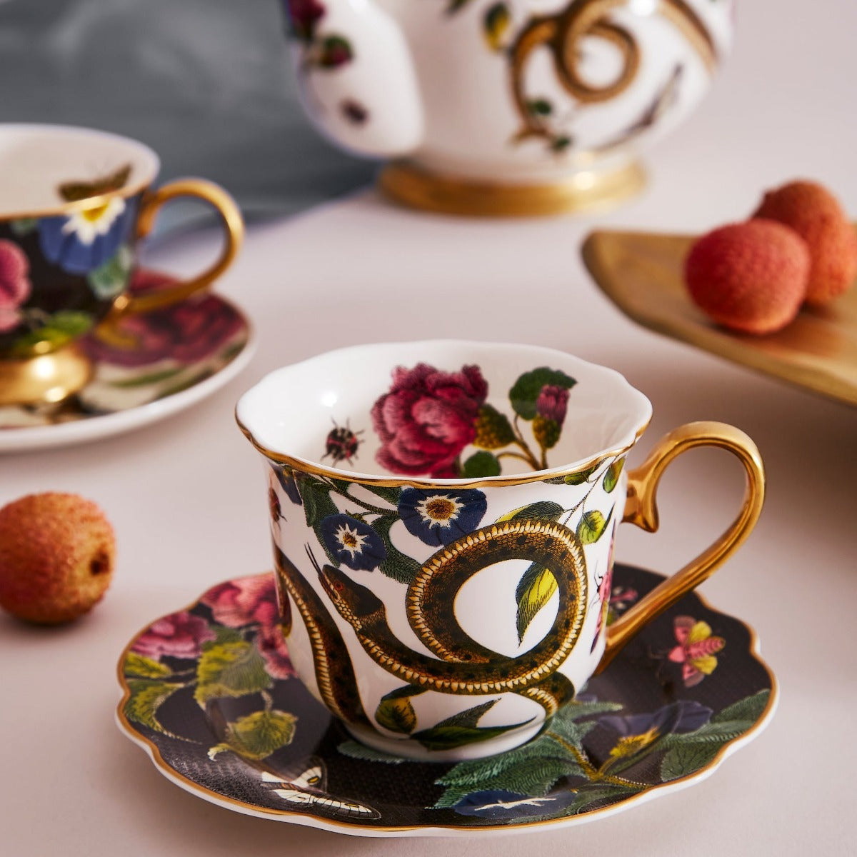 Creatures of Curiosity - Floral Serpent Teacup and Saucer - Magic Hour