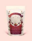 A beautifully floral pouch of Tea for Manifesting: Ruby Moonâan herbal blend of hibiscus, elderberry, and passionfruitâdesigned to balance your energy from root to crown chakra.