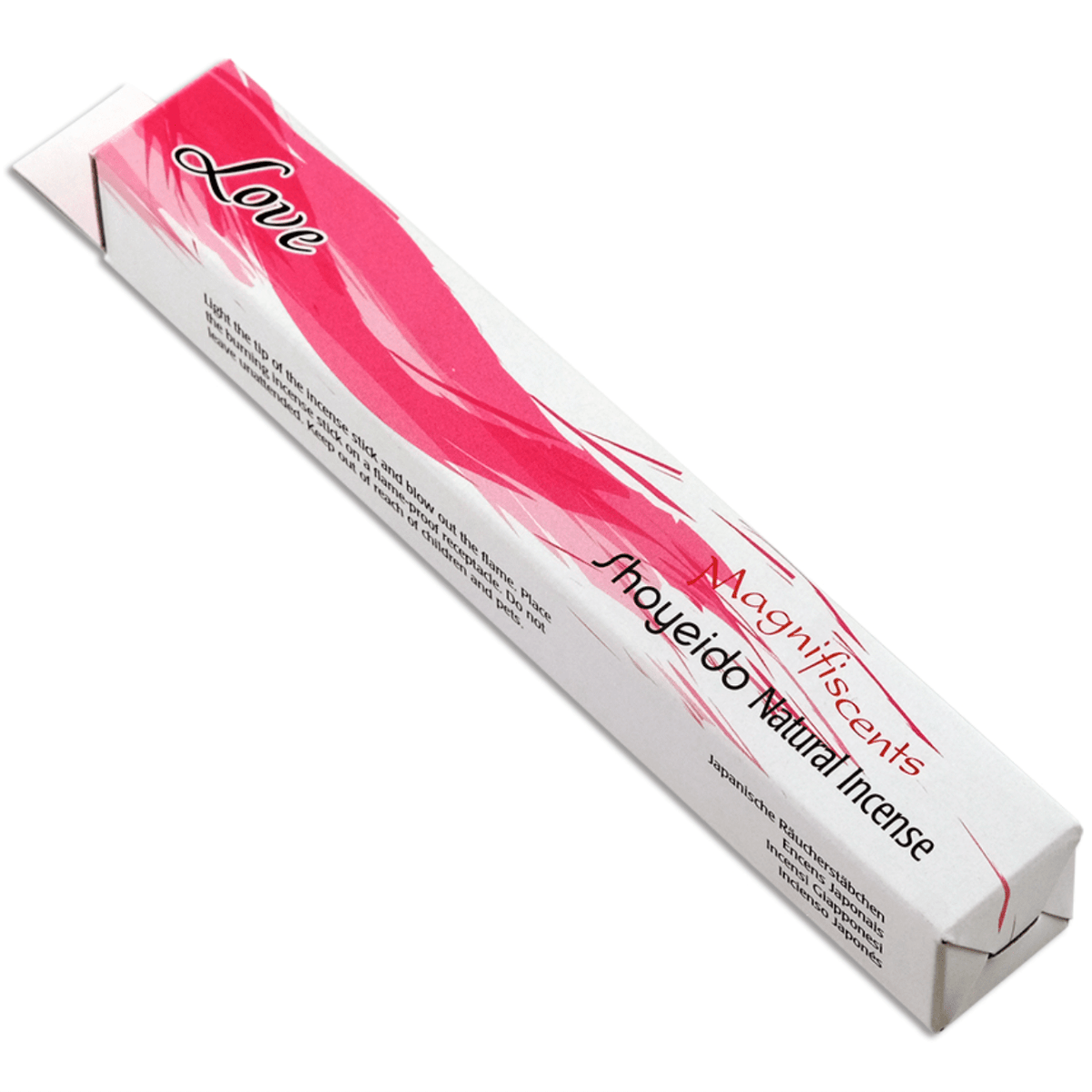 A rectangular package of Magic Hour labeled "Sip Wellness: Ritual Kit for Immunity & Joy." The white and pink design bears the words "Magnifiscents" and "Natural Incense," reminiscent of delicate packaging for Organic Tea. Text at the bottom provides product details in smaller print.