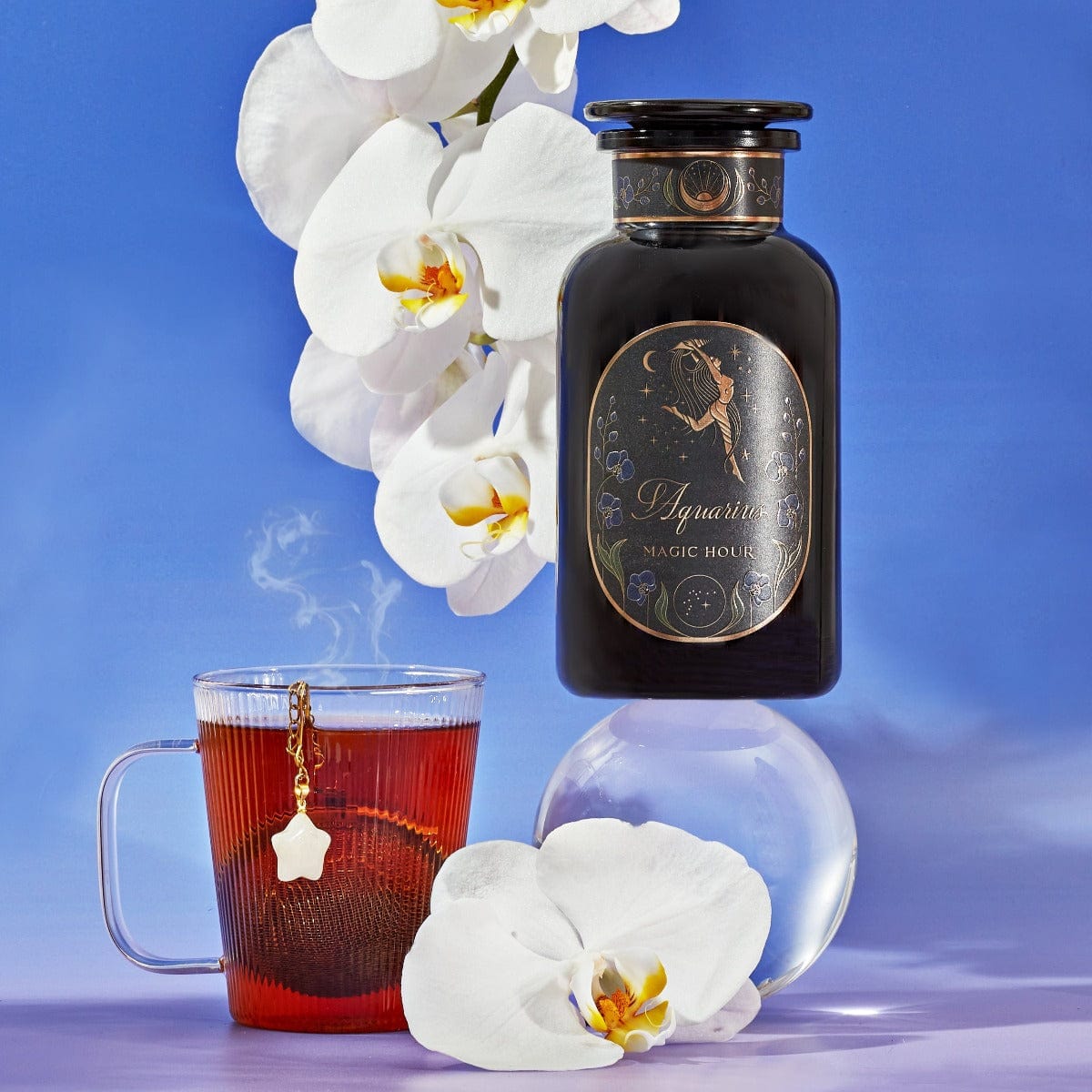 Aquarius: Visionary Goddess Tea-Violet Glass Apothecary Jar (60-75 Cups)-Magic Hour