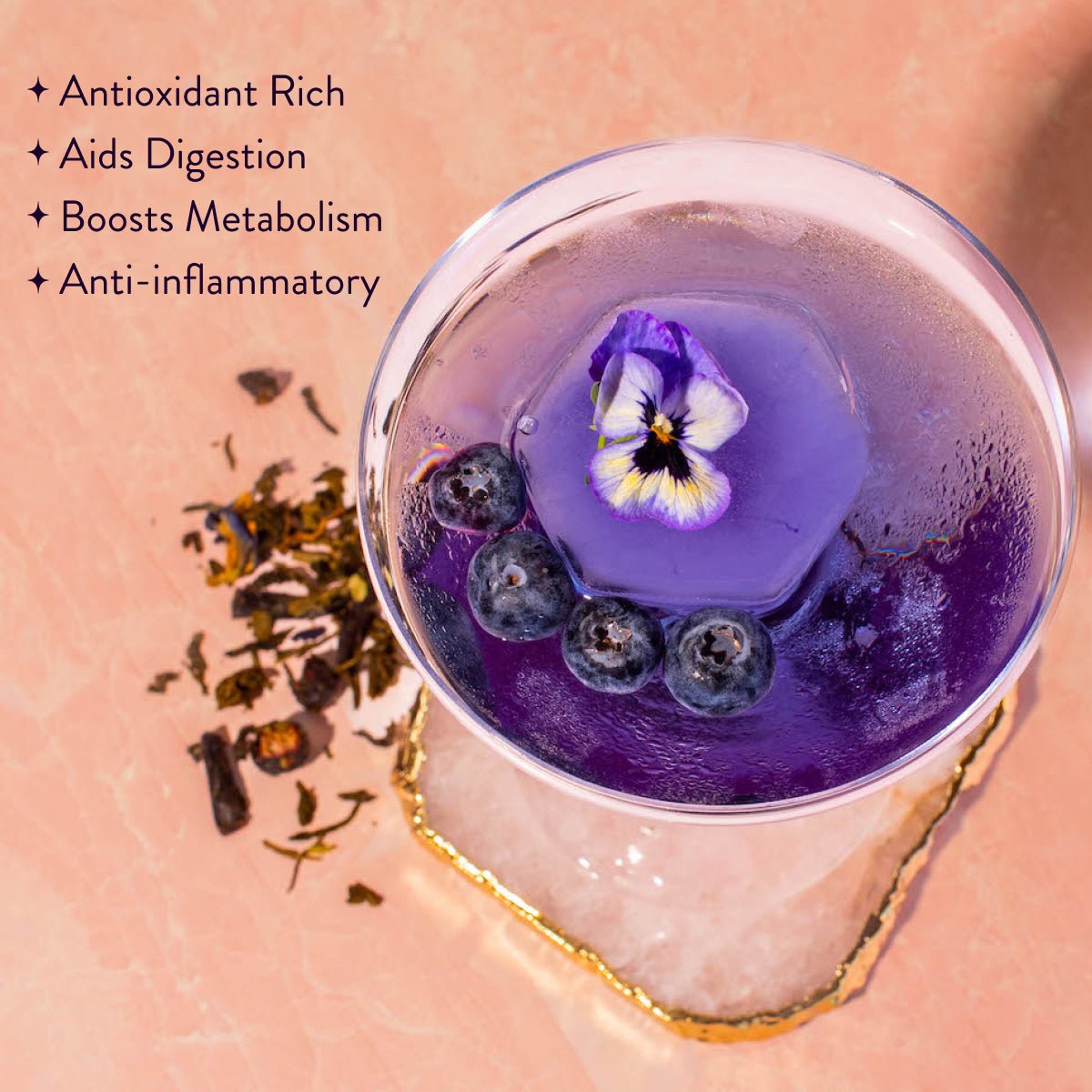 Blueberry Cheesecake Oolong Iced Tea-Violet Glass Apothecary Jar (Includes with 12 Cold-Steep Sachets)-Magic Hour