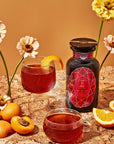 Carnelian : Caffeine-Free Apricot Amaretto Tea-Violet Glass Apothecary Jar with 6oz Loose Leaf Tea (60-75 Cups)-Magic Hour