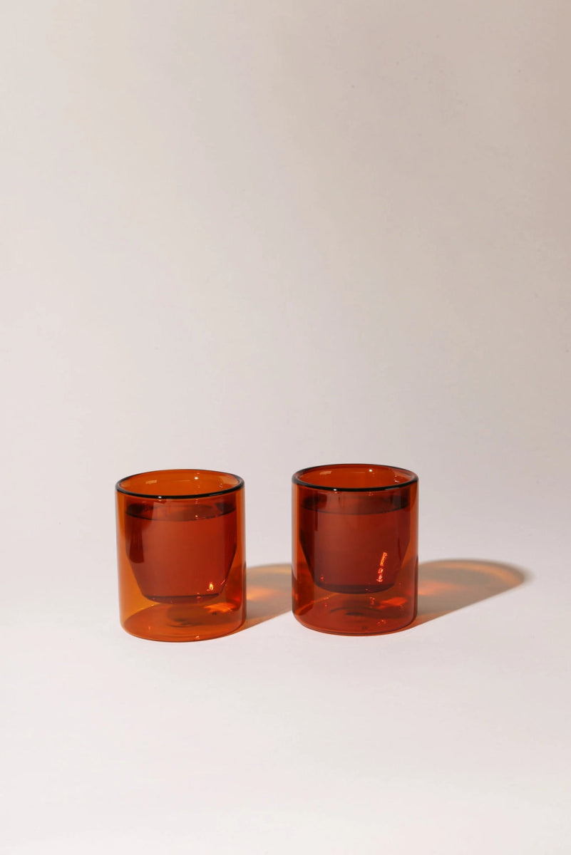 Double Walled Glass Set - Amber – Magic Hour