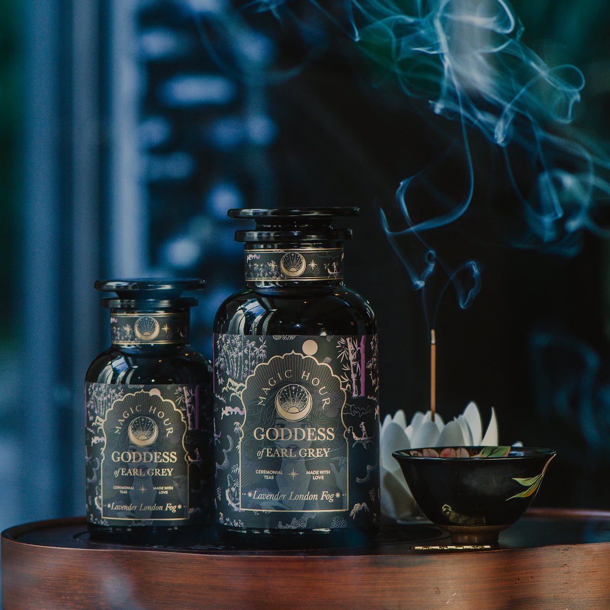 Goddess of Earl: Lavender London Fog- Tea for Blooming Clarity &amp; Calm Moods-Petite Apothecary Jar (35-40 Cups)-Magic Hour