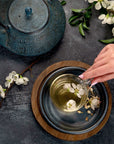Nuwa Goddess of Creation Tea for Intuition: Dragon Yuzu Oolong-Violet Glass Apothecary Jar (65-75 Cups)-Magic Hour