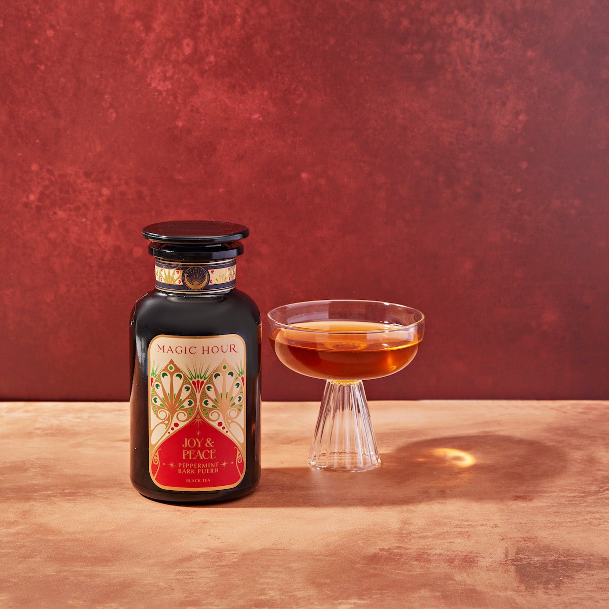 Peppermint Bark Puerh-Violet Glass Apothecary Jar (Up to 75 Cups!)-Magic Hour