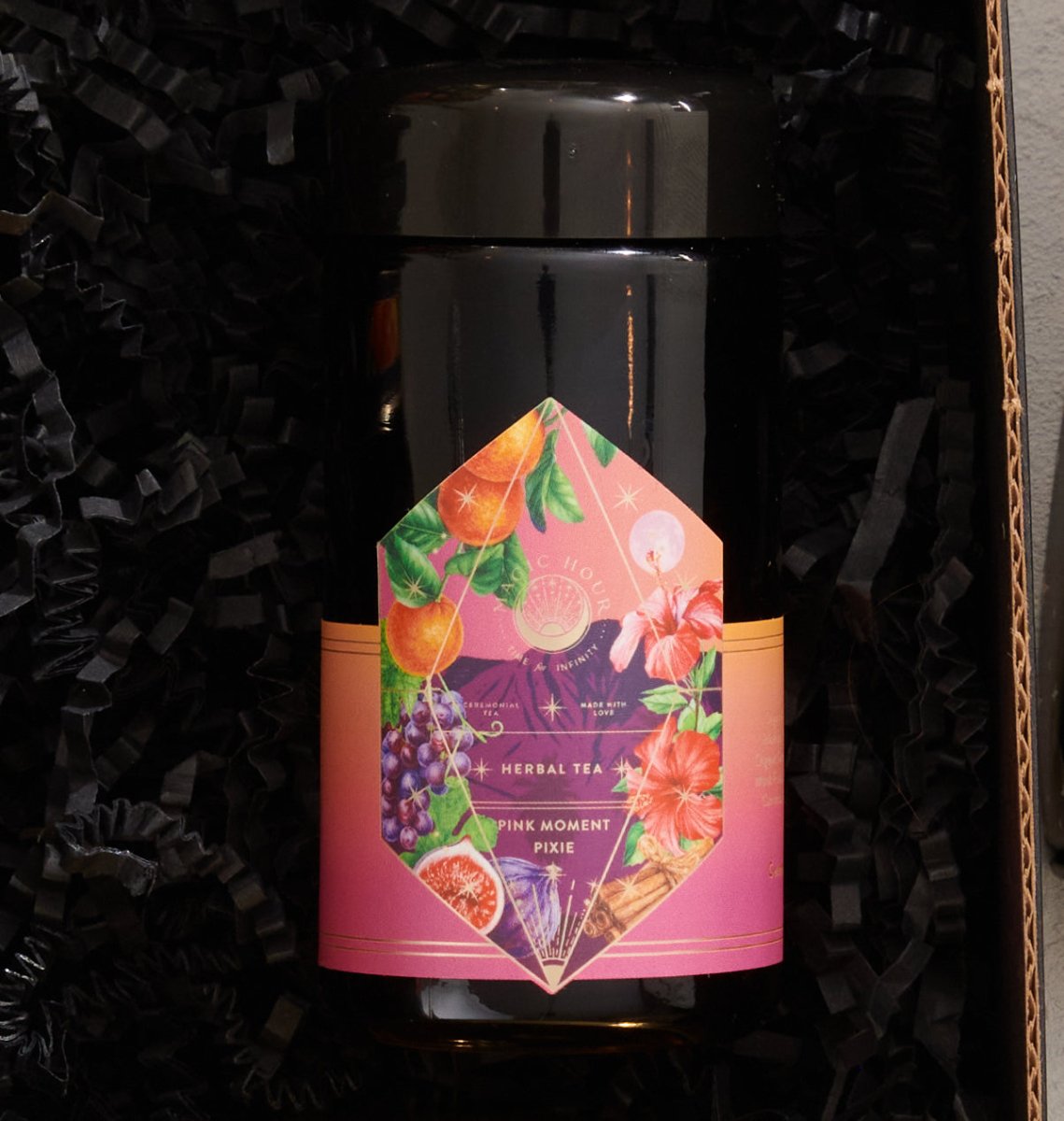 Pink Moment Pixie - Hibiscus Tangerine Dream Herbal Tea-Violet Glass Traveler Jar (10-15 cups)-Magic Hour