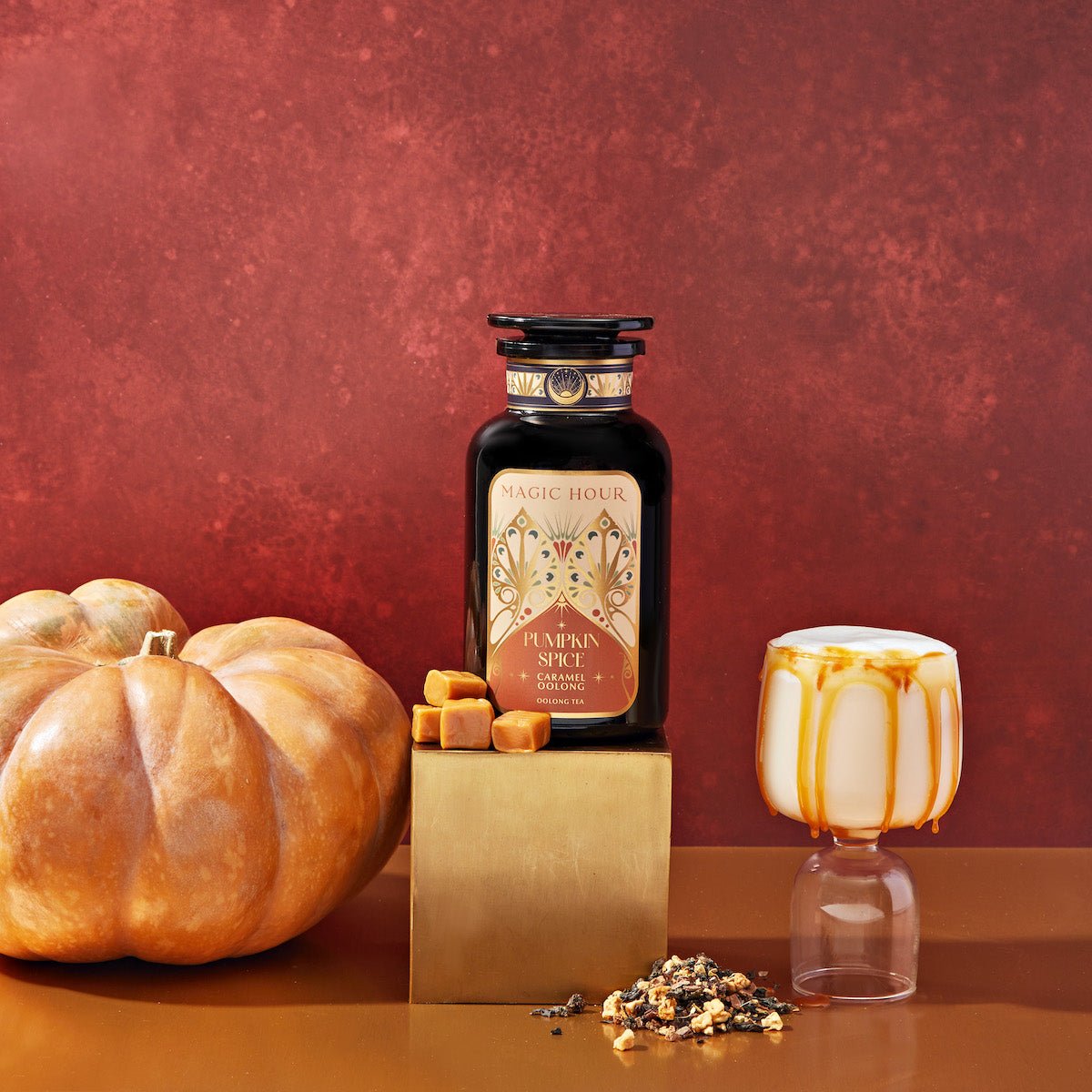 Pumpkin Spice Caramel Oolong-Violet Glass Apothecary Jar (up to 60 cups)-Magic Hour