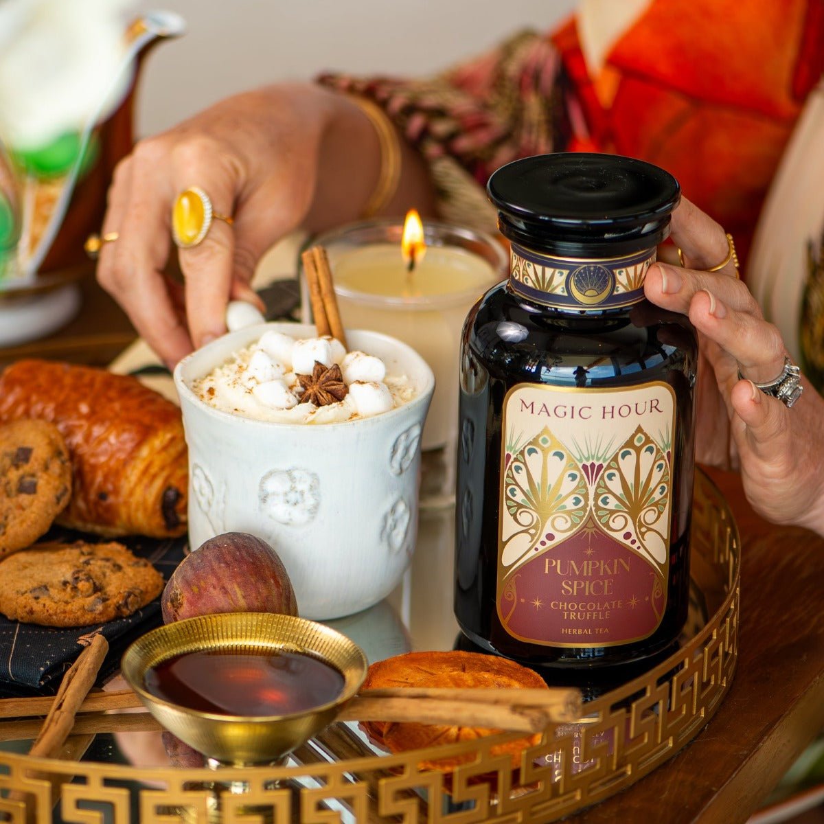 Pumpkin Spice Chocolate Truffle-Violet Glass Apothecary Jar (up to 75 cups)-Magic Hour