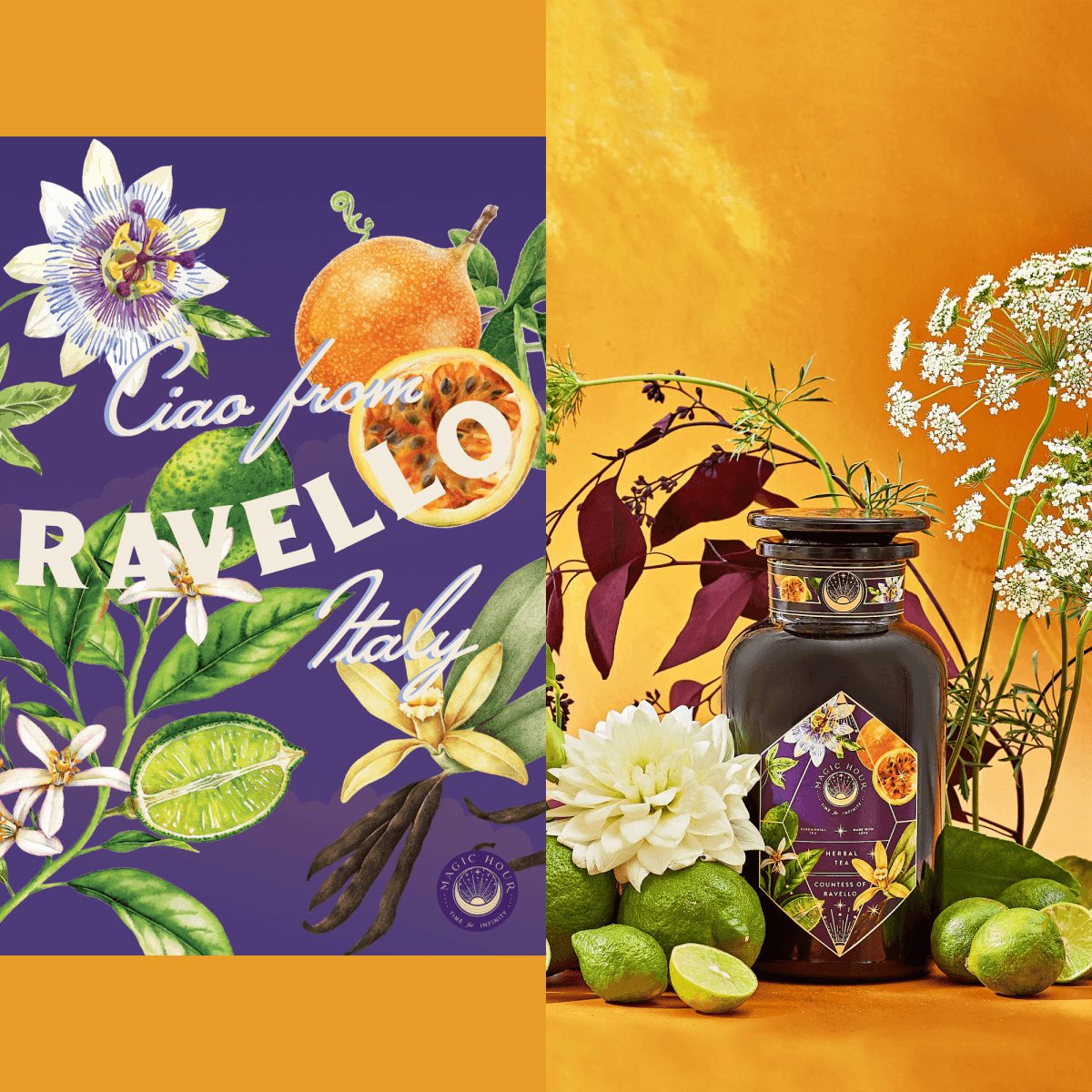 Travel to Ravello Gift Set-Ravello Set with Violet Glass Apothecary Jar (Up to 65 Cups!)-Magic Hour