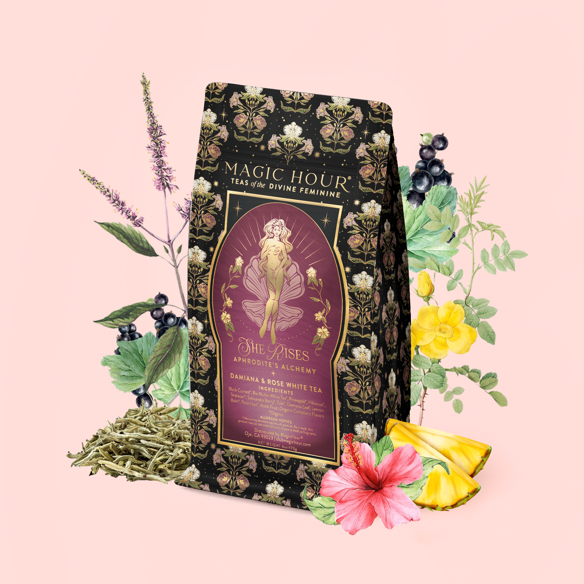 Aphrodite's Alchemy - Damiana & Rose White Tea – Magic Hour Aphrodite's Alchemy - Damiana & Rose White Tea – Magic Hour