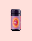 A dark purple deodorant stick with a vibrant label reading "777: Celestial Messengers Dawn Pineapple Passionfruit Green Tea"—inspired by pineapple, passionfruit, and green tea—set against a pale pink background.