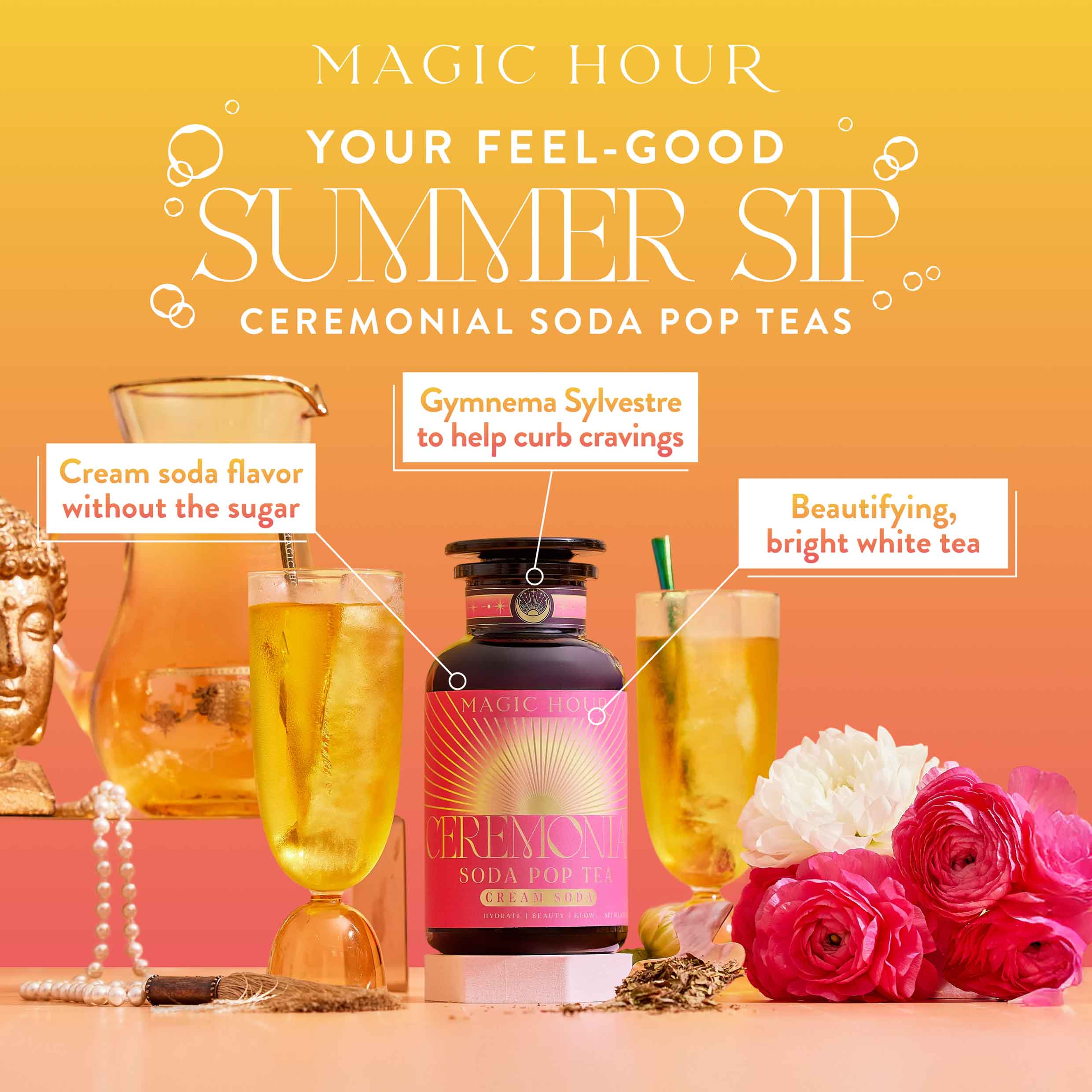 シュウゾウさんのドリンクtea Cream Soda White Tea: Ceremonial Soda Tea | Magic Hour