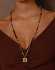 Inhabit Your Power Smokey Quartz Green Garnet Mala - Satya