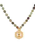 Inhabit Your Power Smokey Quartz Green Garnet Mala - Satya