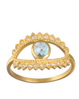 Keeper of Positivity Eye Blue Topaz Ring - Satya