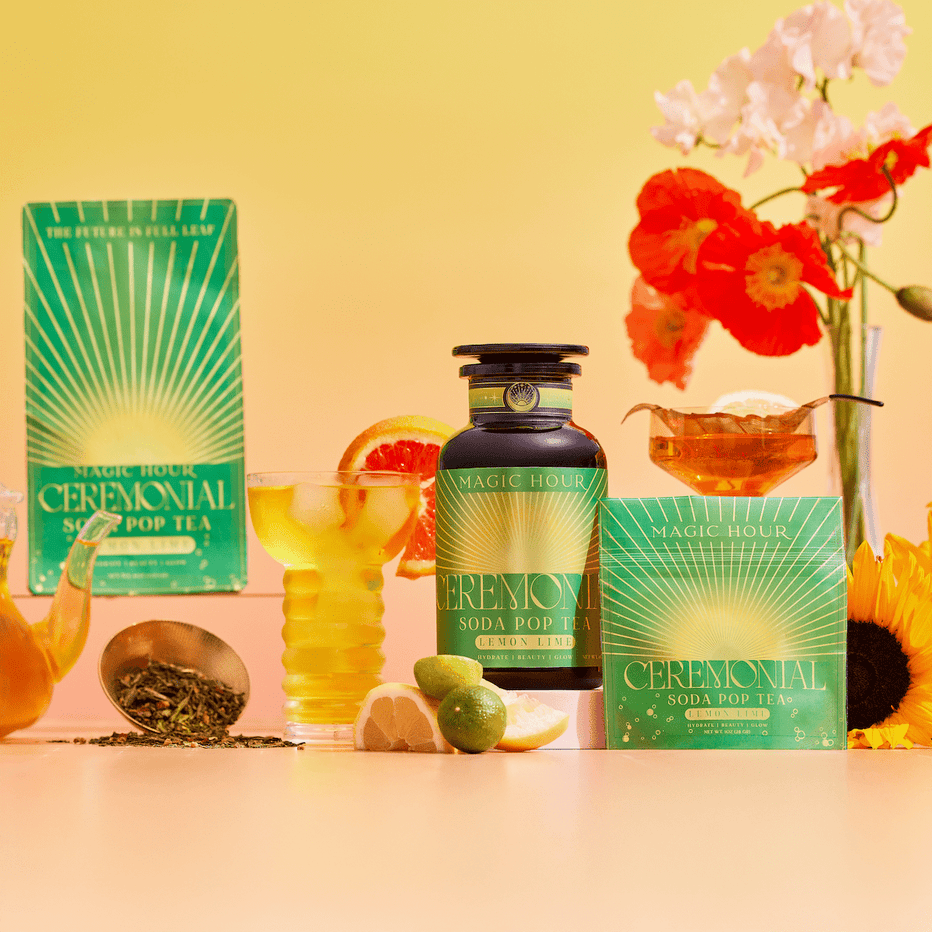Image showcasing Lemon Lime Green Tea: Ceremonial Soda Pop Tea | Magic Hour