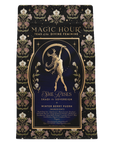 A black and gold “Skadi The Sovereign” tea package from Magic Hour features an antlered woman and contains a berry-infused puerh blend celebrating Skadi’s sovereignty.