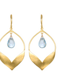 Transformed by Compassion Lotus Blue Topaz Earrings - Satya