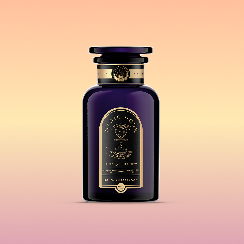 Bohemian Breakfast Black Tea- Probiotic Rich Vanilla Puerh Tea for Digestion &amp; Energy-Luxe Pouch (60-75 Cups-Refill your Jar!)-Magic Hour