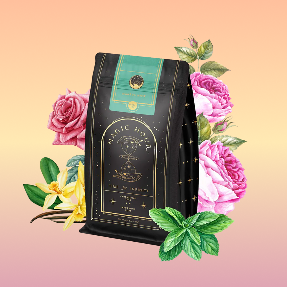 Mantra Mint™ Herbal Tea-2.5 oz Violet Glass Apothecary Jar (50+ Cups)-Magic Hour