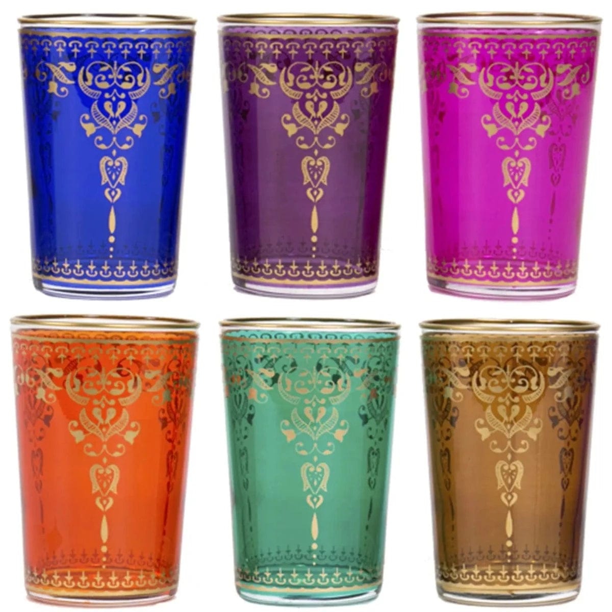 Colorful Ceremonial Moroccan Teacups - Set of Six
