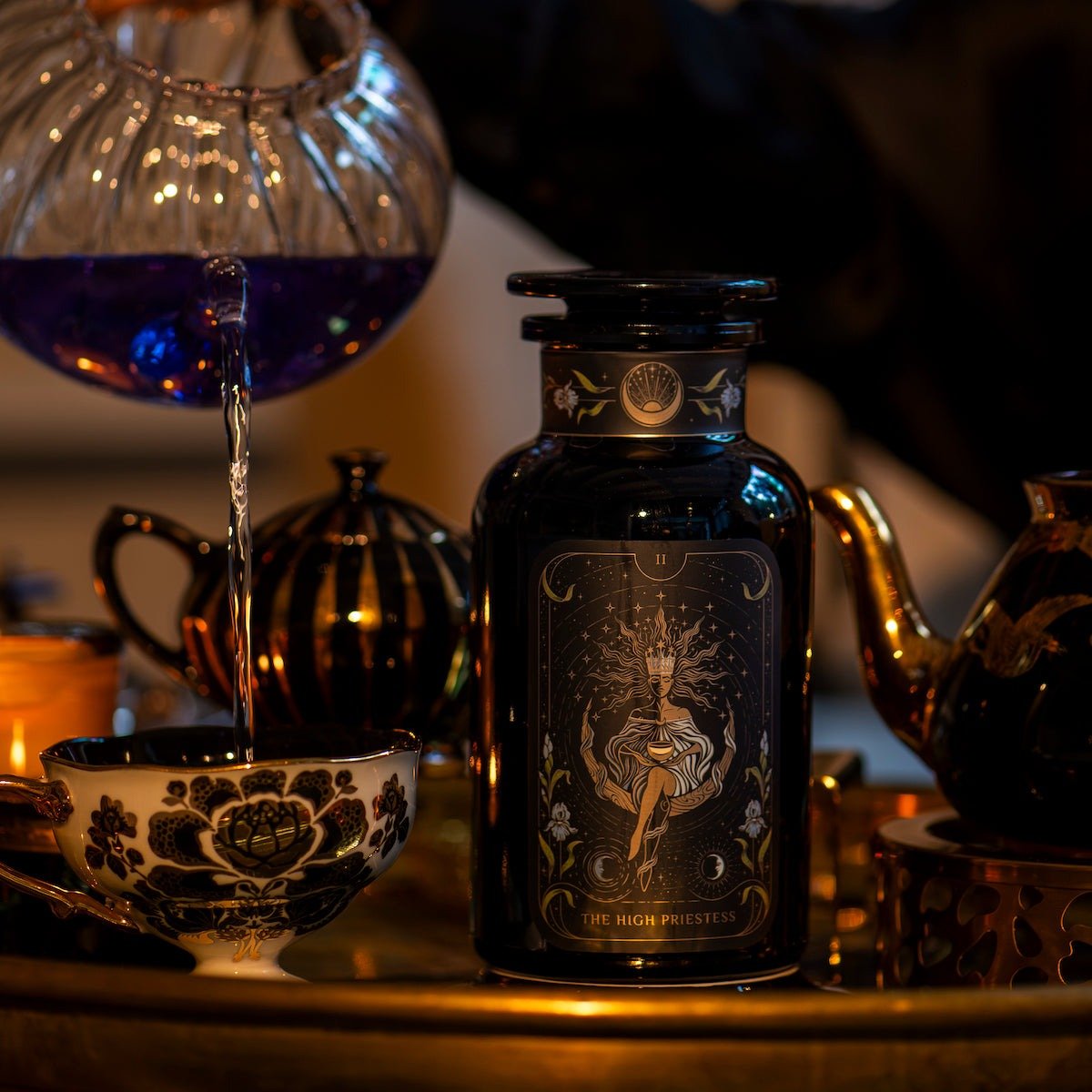 12-Month Oracle Collection Subscription - Pre-Pay &amp; Save!-Violet Glass Apothecary Jar with Monthly Gift-Magic Hour