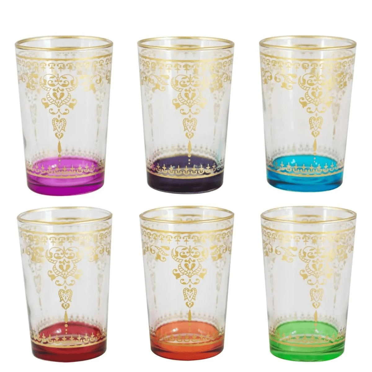 Traditional Moroccan Tea Cups - Set of Six
