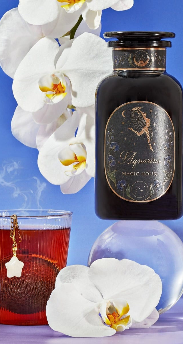 Aquarius: Visionary Goddess Tea-Violet Glass Apothecary Jar (60-75 Cups)-Magic Hour