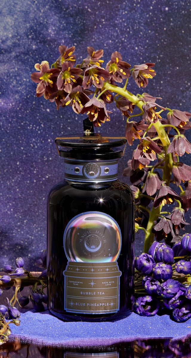 Blue Pineapple Mystic Bubble Tea™-Violet Glass Apothecary Jar (60-75 Cups)-Magic Hour