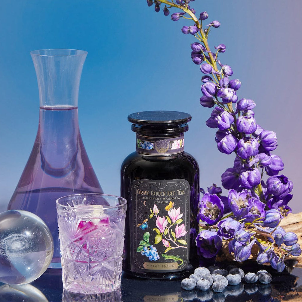 Blueberry Cheesecake Oolong Iced Tea-Violet Glass Apothecary Jar (Includes with 12 Cold-Steep Sachets)-Magic Hour