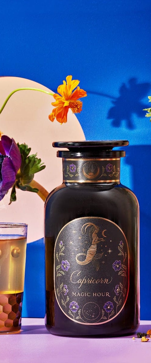 Capricorn: Maple Oolong Tea-Violet Glass Apothecary Jar (60-75 Cups)-Magic Hour