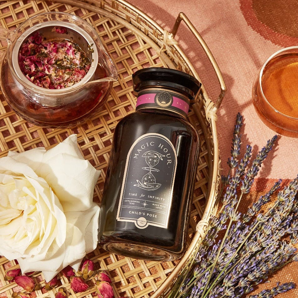 Child's Pose™ Herbal Adaptogen Tea for Sleep & Restful Calm-Violet Glass Apothecary Jar (60-75 Cups)-Magic Hour