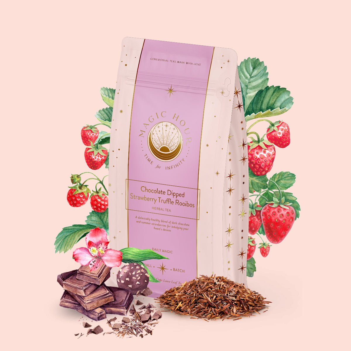 Translucent Rooibos Pouch Chocolate Dipped Strawberry Truffle Rooibos | Magic Hour
