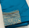 Cool & Casual Handmade Sari Aprons-Dark Teal with Gold Trim #6-Magic Hour