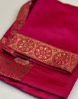Cool & Casual Handmade Sari Aprons-Fuchsia with Copper Ribbon 