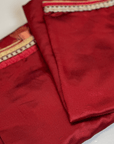 Cool & Casual Handmade Sari Aprons-Royal Red with Metallic Trim 