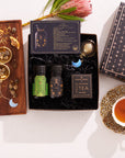 Cosmic Gemstone Mini Gift Set: Astrology Tea & Gemstone Wellness Tea Curated by Birth Month-August: Leo Sampler Pouch with Carnelian Traveler Jar-Magic Hour