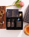 Cosmic Gemstone Mini Gift Set: Astrology Tea & Gemstone Wellness Tea Curated by Birth Month-December: Sagittarius Sampler Pouch with Onyx Traveler Jar-Magic Hour