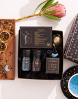 Cosmic Gemstone Mini Gift Set: Astrology Tea & Gemstone Wellness Tea Curated by Birth Month-March: Pisces Sampler Pouch with Aquamarine Dream Traveler Jar-Magic Hour