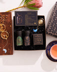 Cosmic Gemstone Mini Gift Set: Astrology Tea & Gemstone Wellness Tea Curated by Birth Month-May: Taurus Sampler Pouch with Emerald Traveler Jar-Magic Hour