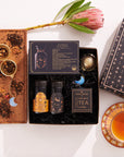 Cosmic Gemstone Mini Gift Set: Astrology Tea & Gemstone Wellness Tea Curated by Birth Month-November: Scorpio Sampler Pouch with Topaz Traveler Jar-Magic Hour