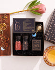 Cosmic Gemstone Mini Gift Set: Astrology Tea & Gemstone Wellness Tea Curated by Birth Month-October: Libra Sampler Pouch with Pink Tourmaline Traveler Jar-Magic Hour