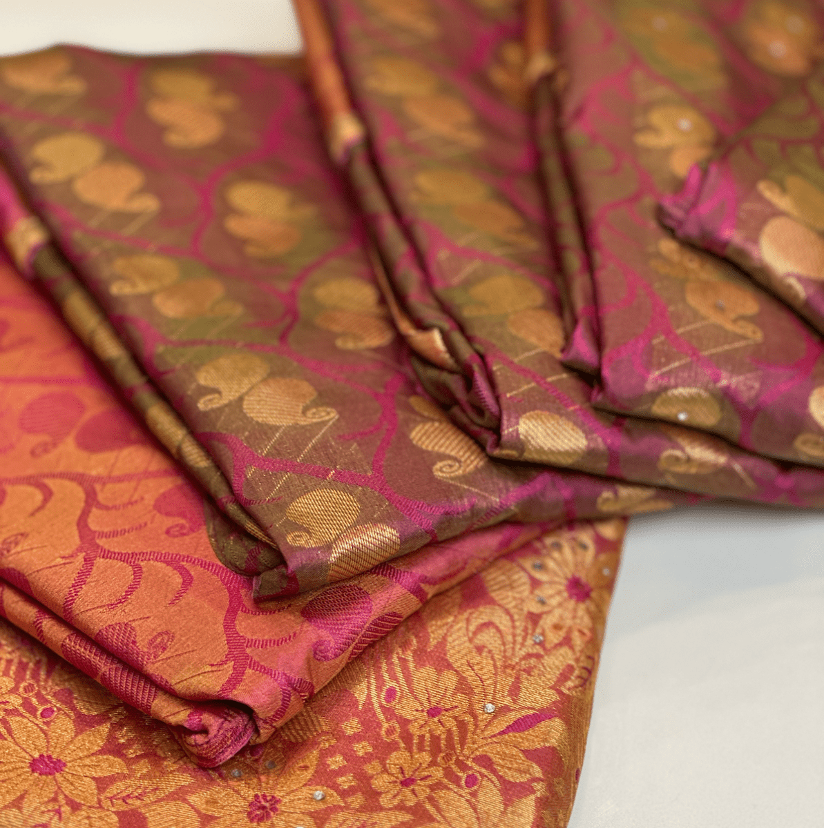 Fancy & Adorned Handmade Sari Aprons-Hand Jeweled Black & Silver #40-Magic Hour