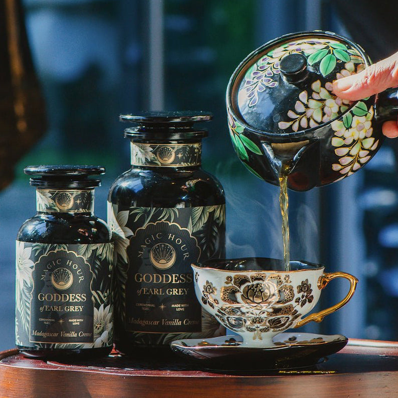 Goddess of Earl: Madagascar Vanilla Creme Tea for Soothing Delight & Delicious Decadence-Grande Apothecary Jar (75-80 Cups)-Magic Hour