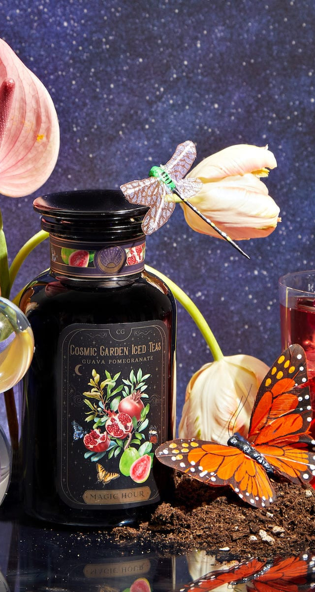 Guava Pomegranate Black Iced Tea-Violet Glass Apothecary Jar (Includes with 12 Cold-Steep Sachets)-Magic Hour