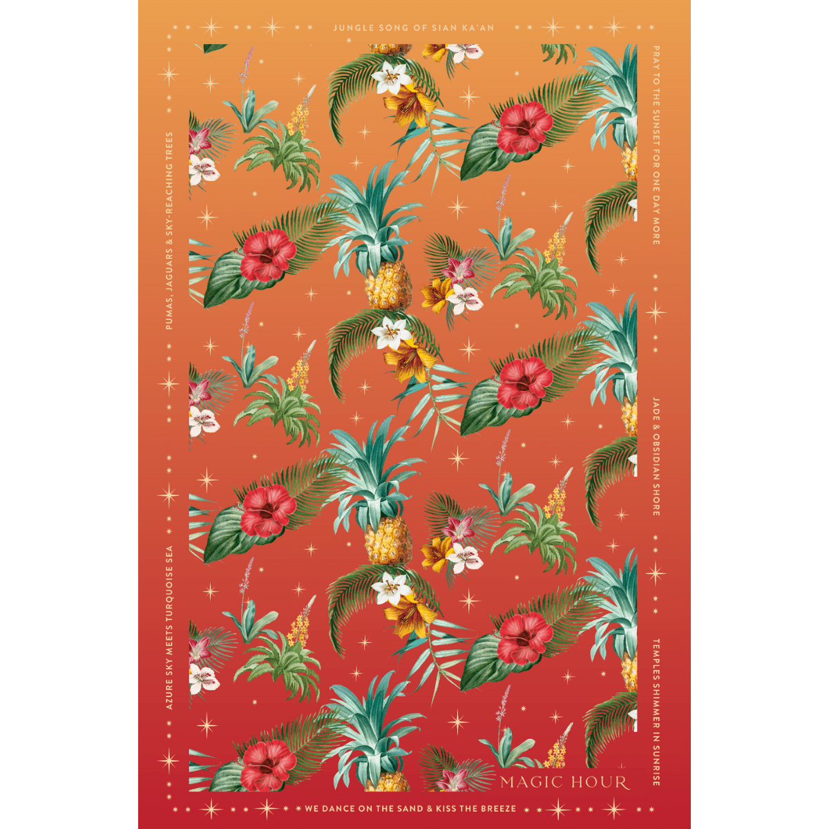 Hibiscus Holiday Tea Towel