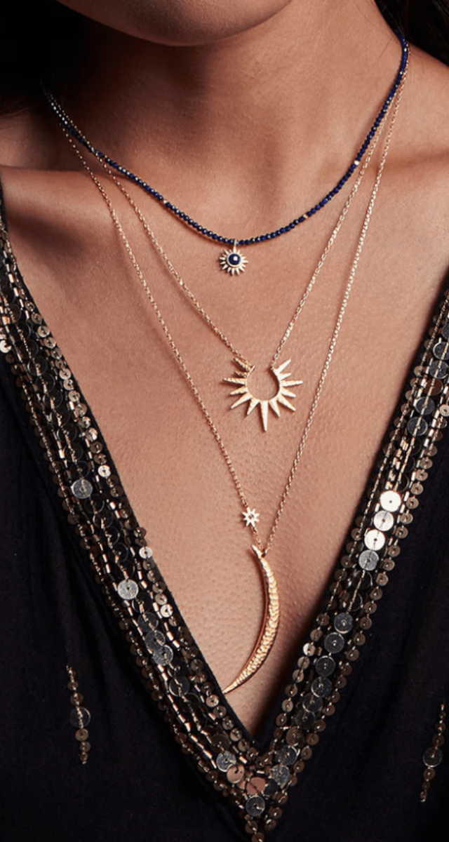 Incandescent Glow Gold Starburst Necklace--Magic Hour