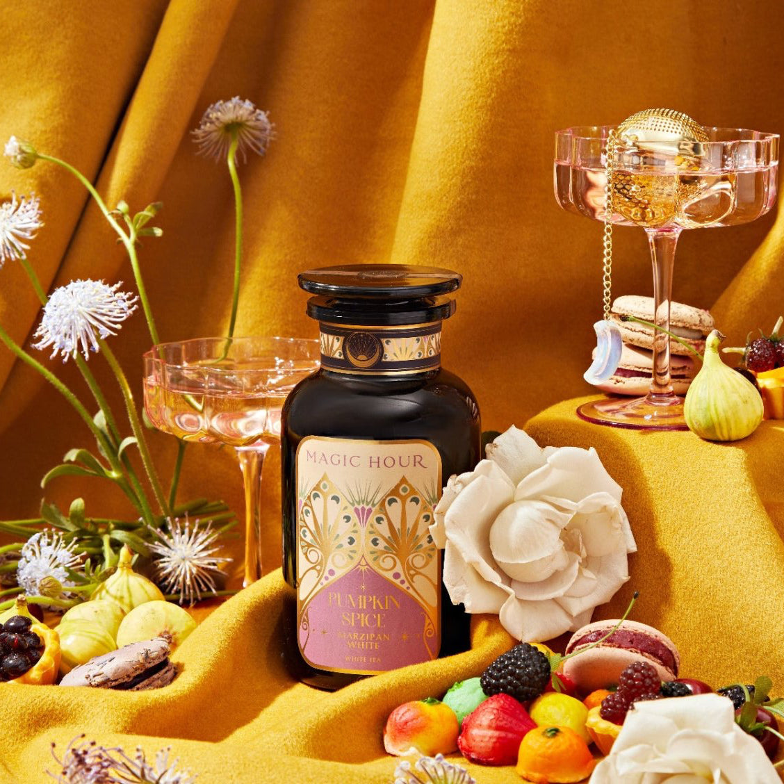 Pumpkin Spice Marzipan White-Violet Glass Apothecary Jar (up to 60 cups)-Magic Hour