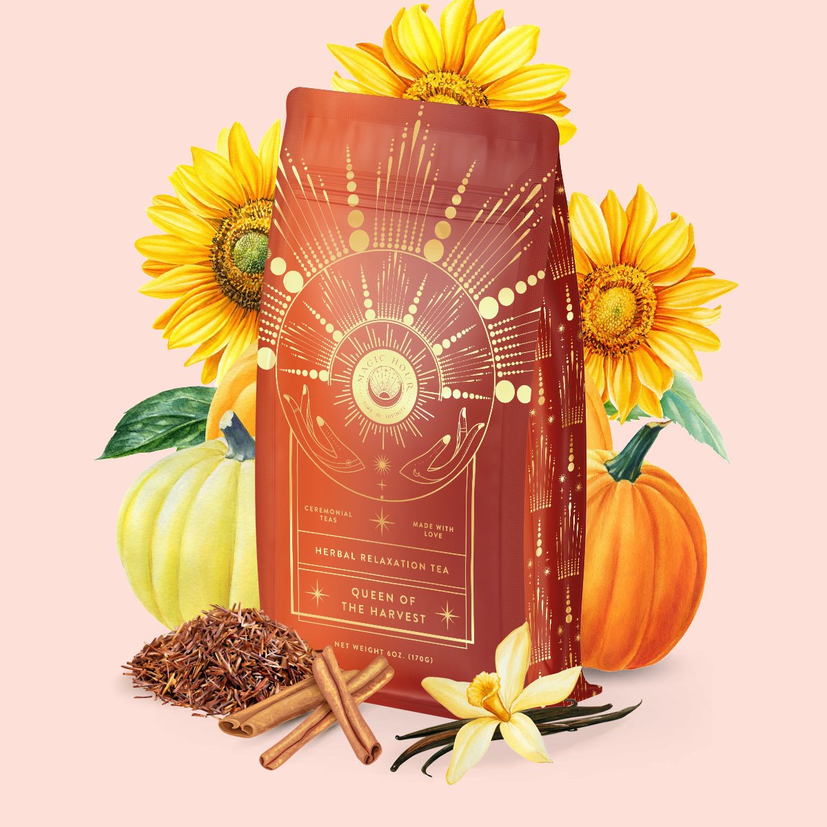 Queen of the Harvest : Herbal Relaxation Tea-6oz Luxe Pouch (75+ Cups)-Magic Hour
